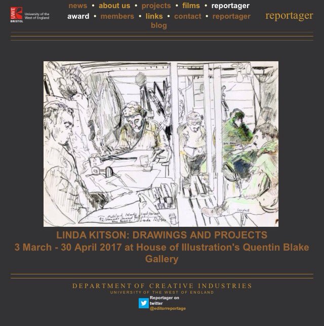 editorreportage's tweet image. Linda Kitson Exhibition @illustrationHQ review on reportager.uwe.ac.uk/projects17/lin…