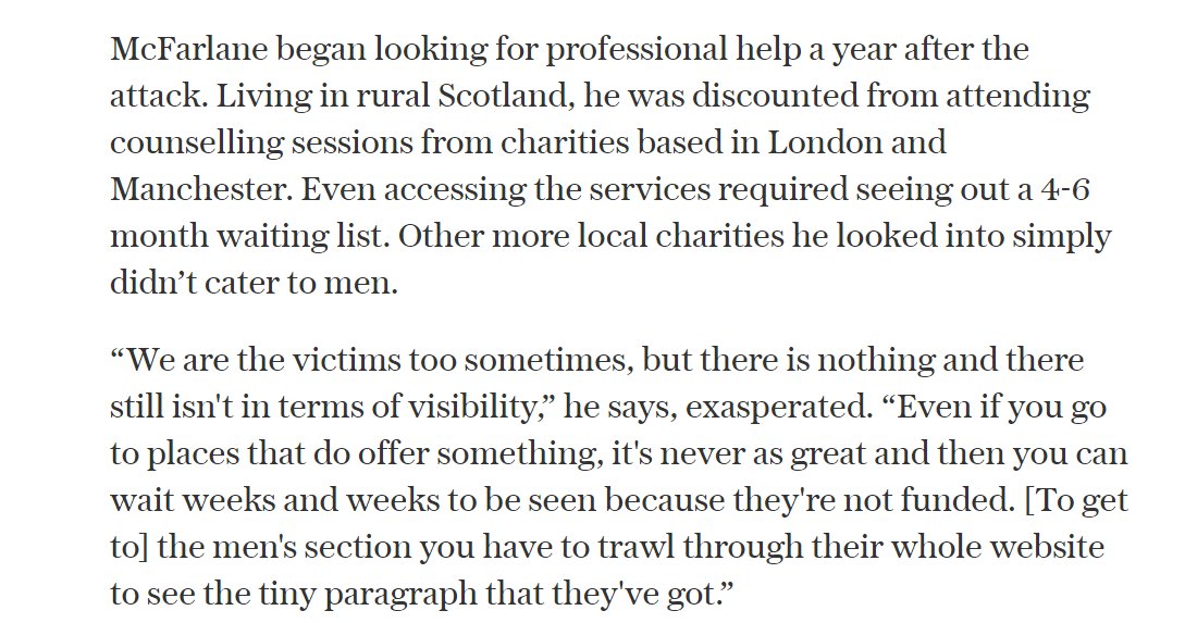 AllyFogg's tweet photo. Have heard the same story from so many men in so many different parts of UK &amp; it breaks my heart every time. @StayBraveUK https://t.co/csWVT67dOp