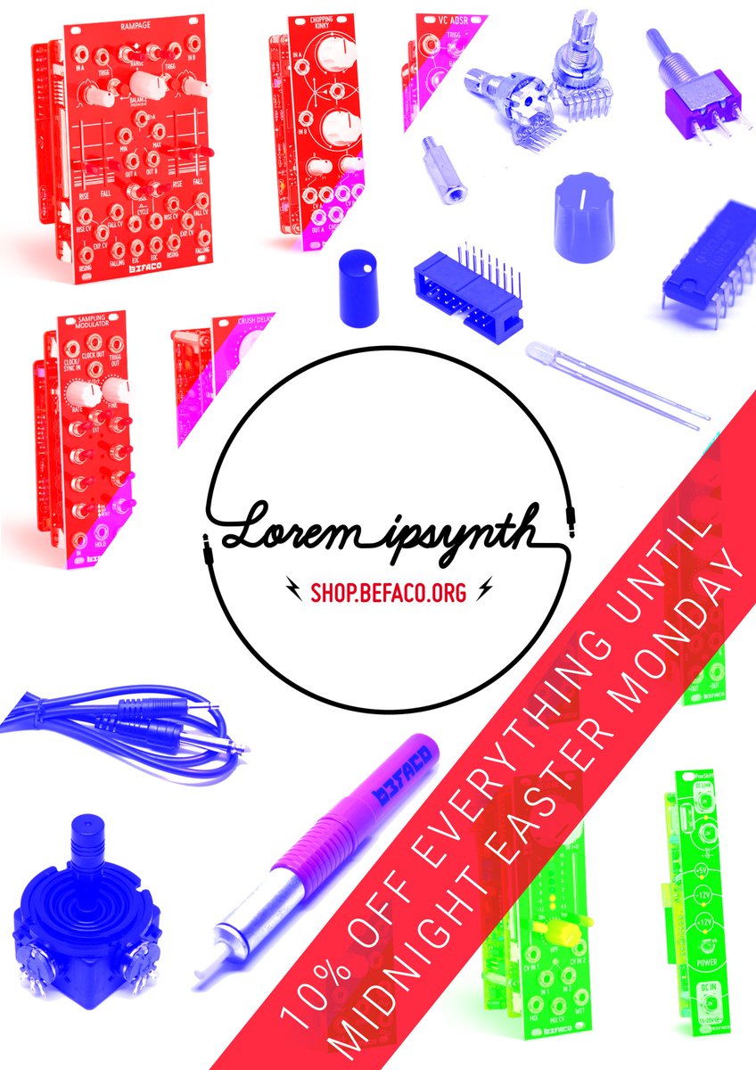LOREM IPSYNTH: new Befaco store - 10% off everything til Monday Midnight! shop.befaco.org #eurorack #modular #modularsynth #diyaudio