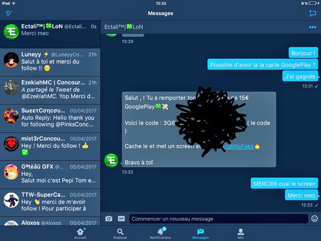 GamingStoreOff's tweet image. #EctaliNoFake @EctaliConcours J'ai gagner 15€ GooglePlay !😎😎😎