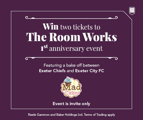 The_Room_Works's tweet image. Retweet &amp;amp; follow us to WIN 2 exclusive tickets to The Room Works Anniversary with @OfficialECFC, @ExeterChiefs &amp;amp; @MadCakes1! Closes 21/4/17