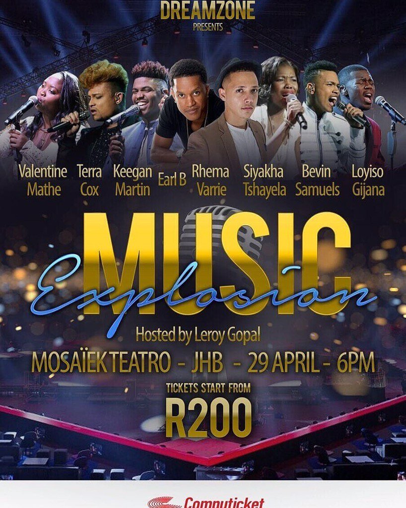 liramanaka's tweet photo. #MusicExplosion2017
29 April 2017
Tickets from R200
Mosaïk Teatro, Jhb
Tickets are available at Computickets. https://t.co/ykKDNtw8hM