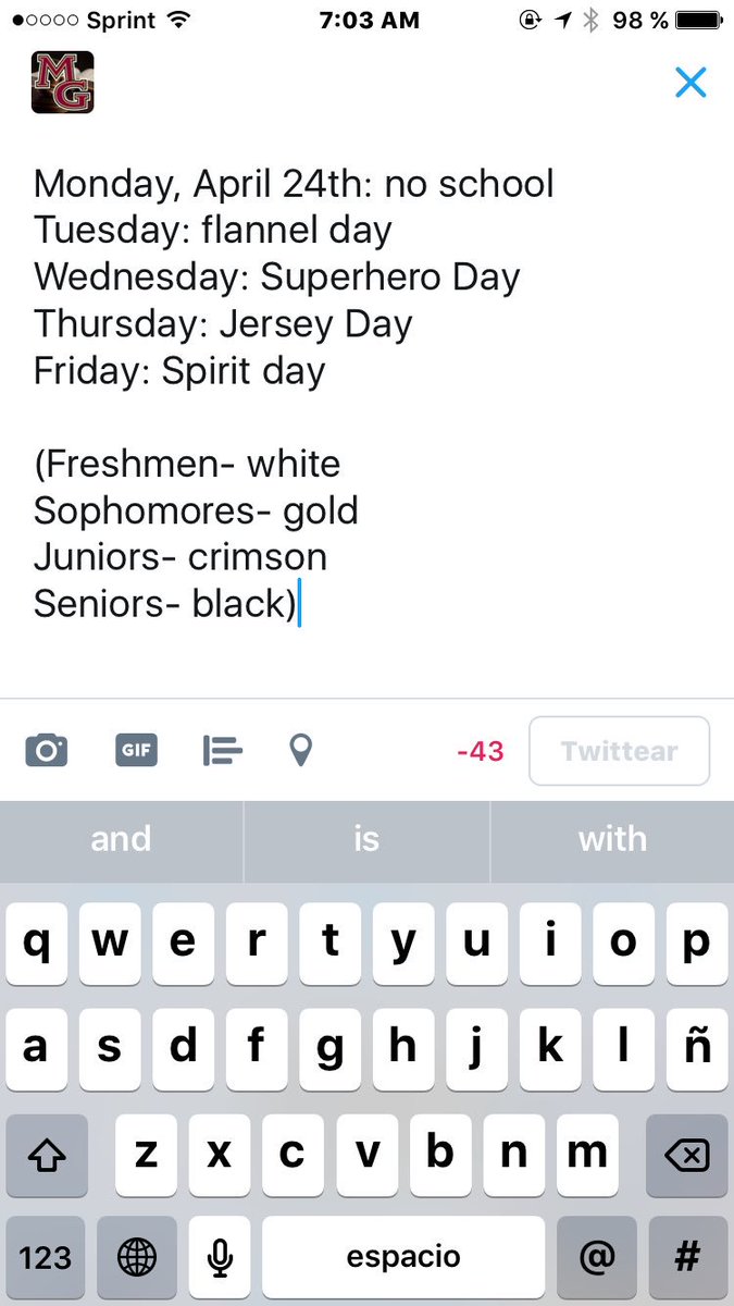 Mgstugov_old_'s tweet image. SPIRIT WEEK IS COMING UP!!  This is our third and final pep fest of the year-- make it count💯 #gg