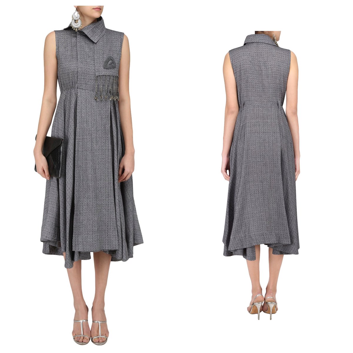 surendribyYC's tweet photo. Summer is going to be awesome with this high-neck grey wrap #trench #dress in #handloom #cotton fabric 😎🙌🏻 #surendri https://t.co/fLpfOGjpiH