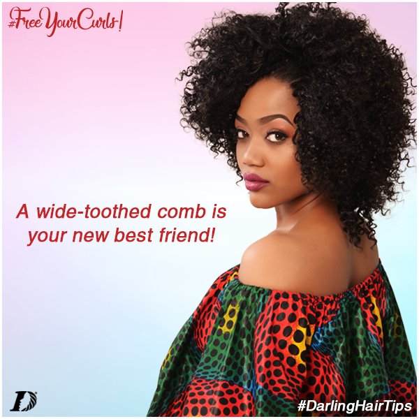 darling_kenya's tweet photo. Combing out your #weaves using a wide-toothed comb can help prevent breakage, especially on wet #hair. #DarlingHairTips #FreeYourCurls https://t.co/CnkZX4JKeH