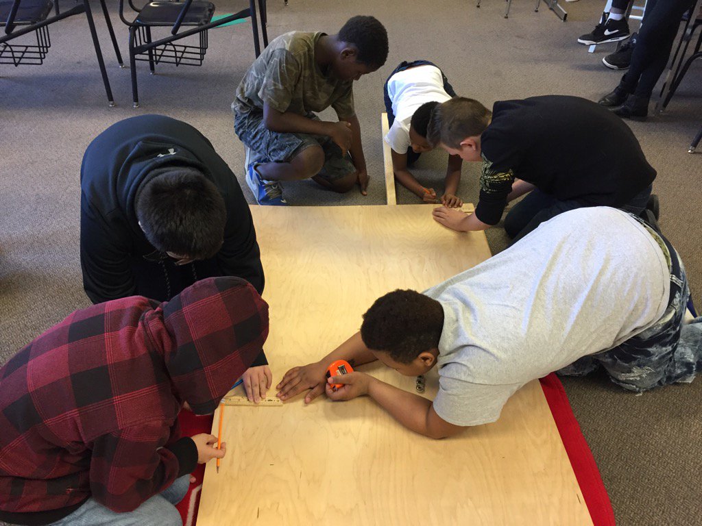 Period 2 boys finding cut-line dimensions #measuretwicecutonce