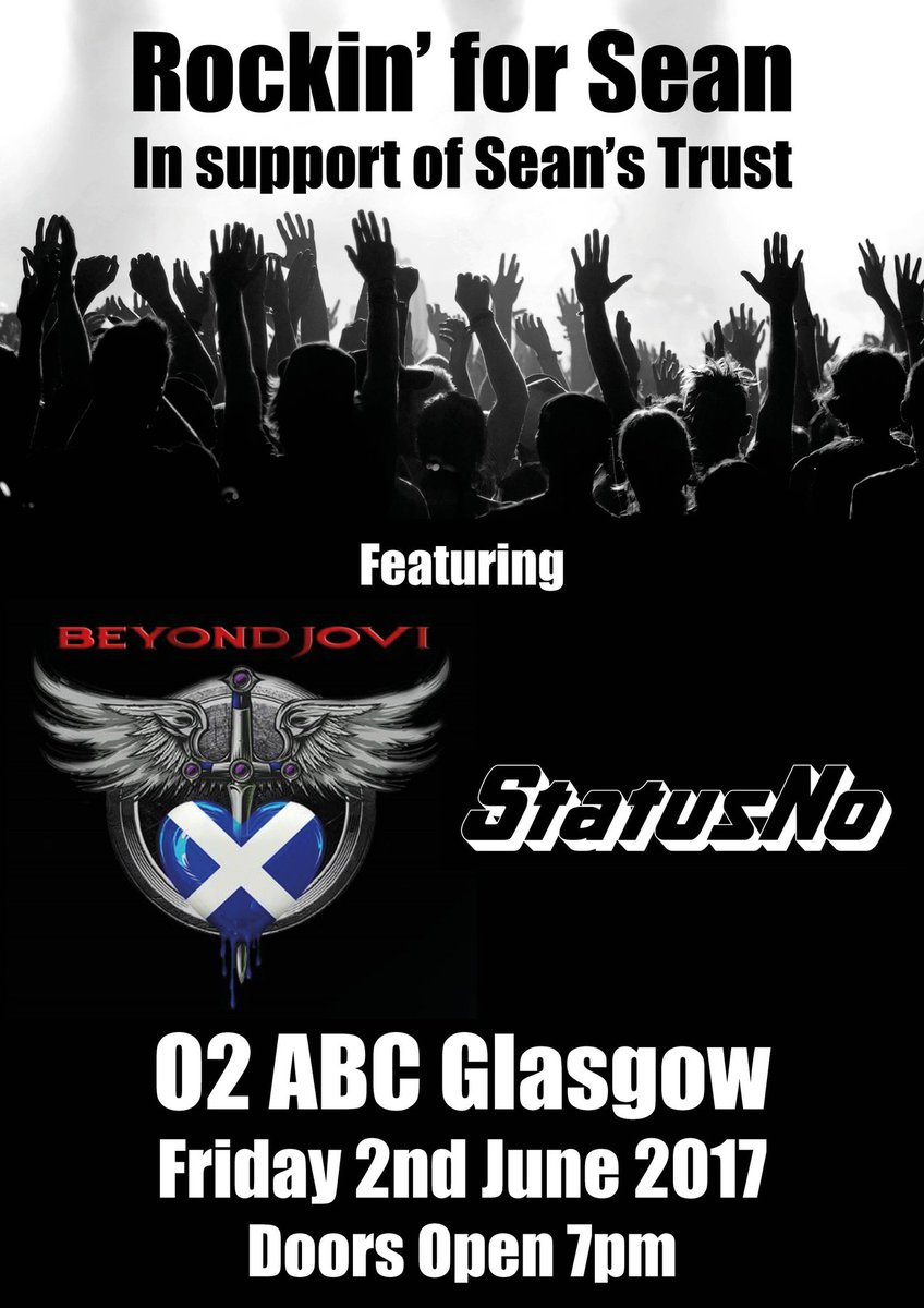 BeyondJovi's tweet photo. Let's rock for seanstrust only 10 quid a ticket can't go wrong https://t.co/svLOFvh57m