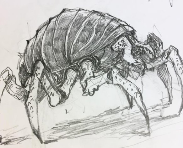 Cabaroc's tweet photo. Recherche pour une créature arachnoïde. On traite ses phobies comme on peut. https://t.co/GIVNJ16TLr #32Creatures #SketchBookProject https://t.co/SI8wzDcdvG