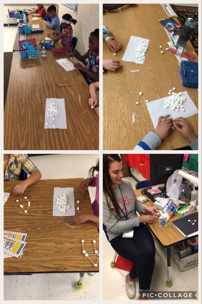 MrsKrusa's tweet photo. Making plane shapes with toothpicks and marshmallows!
#mathfun😜
#kmdolphinsrock🐬 https://t.co/a50uHAR459 https://t.co/1I68RnVgVX