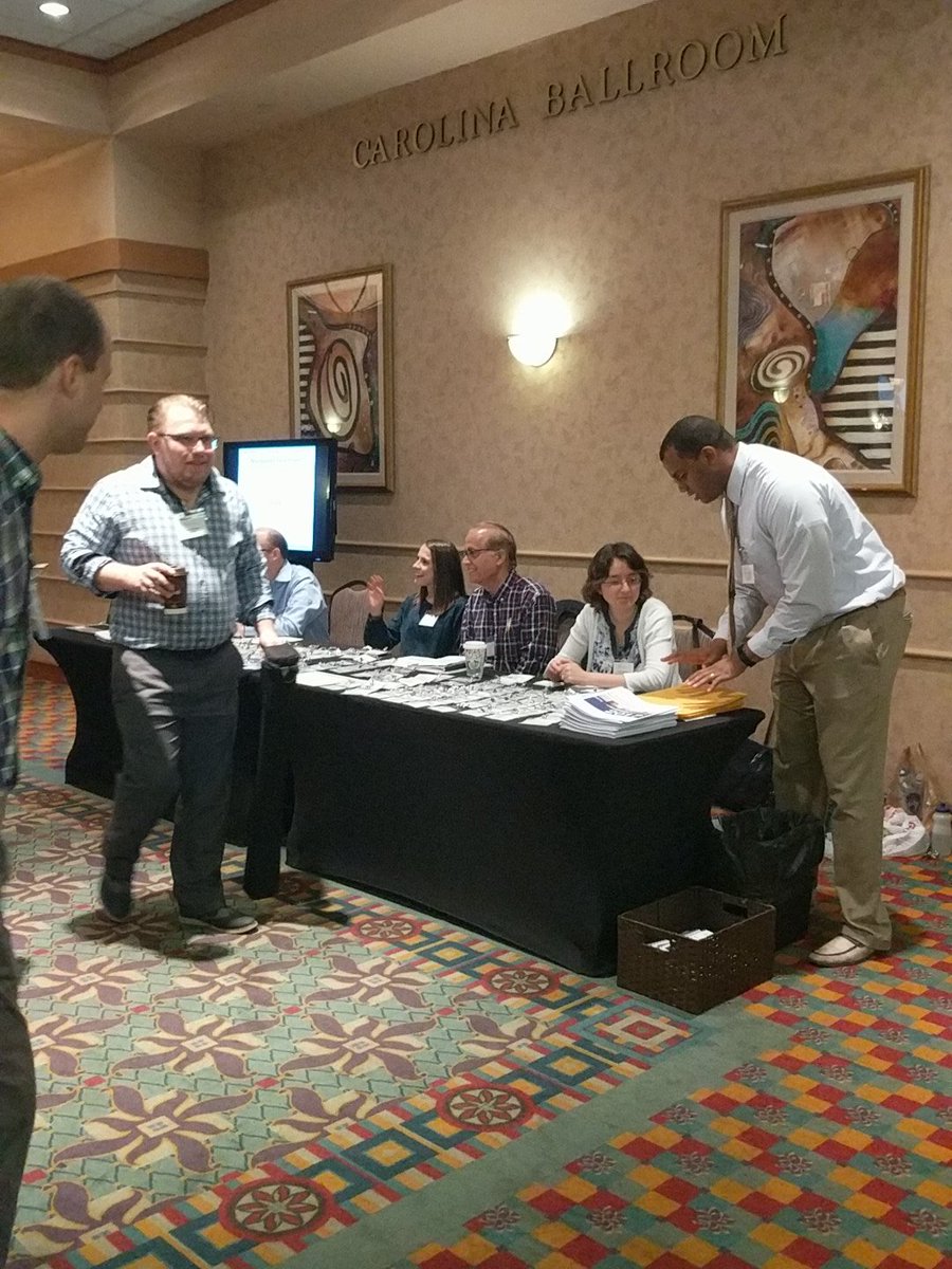 Triangle_SfN's tweet photo. Welcoming conference goers at #trianglesfn #triangleneuro #science https://t.co/1LTa2gTqYk