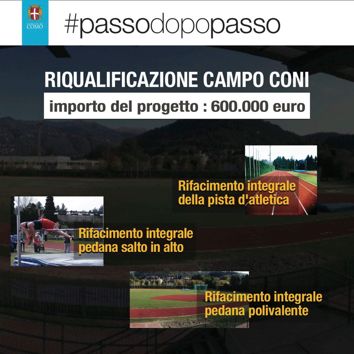 Buone notizie: aggiudicati i lavori per la riqualificazione del campo CONI a Camerlata #passodopopasso