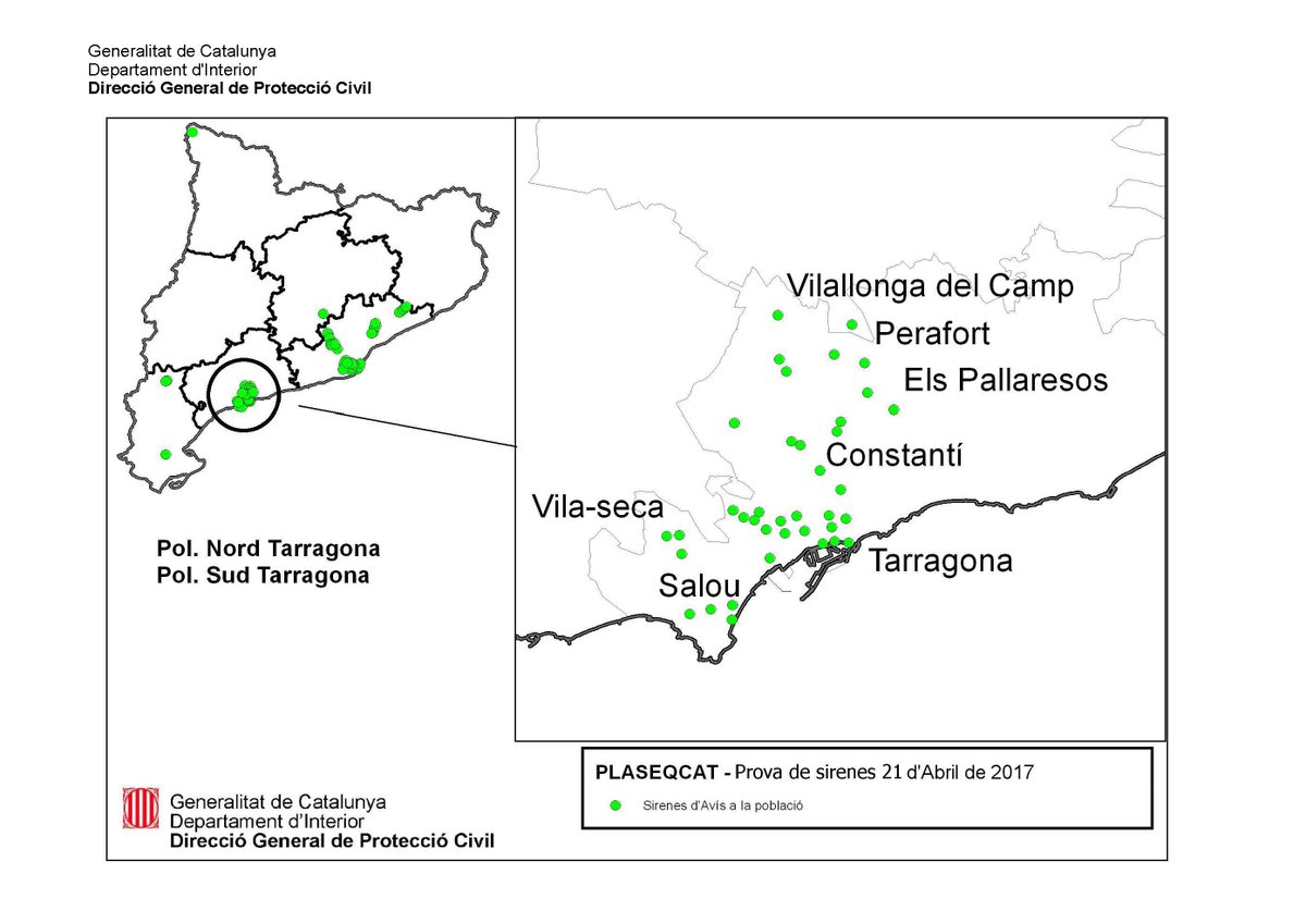 El viernes 21/04 a las 11.20h sonarán sirenas #riesgoquímico de Pol.NORD #TGN <a href="/TGNAjuntament/">Ajuntament de Tarragona</a> #ProteccioCivil #ProvaSirenes