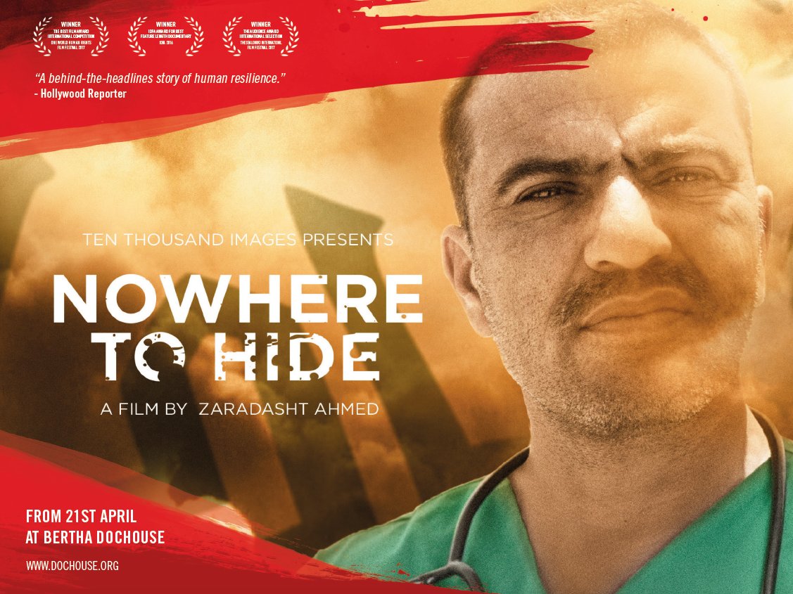 IBBC_London's tweet photo. From Friday 21st April @BerthaDocHouse, will be screening 'Nowhere to hide', the story of Iraqi medic Nori Sharif during 5 yrs of conflict. https://t.co/akD085mIgx