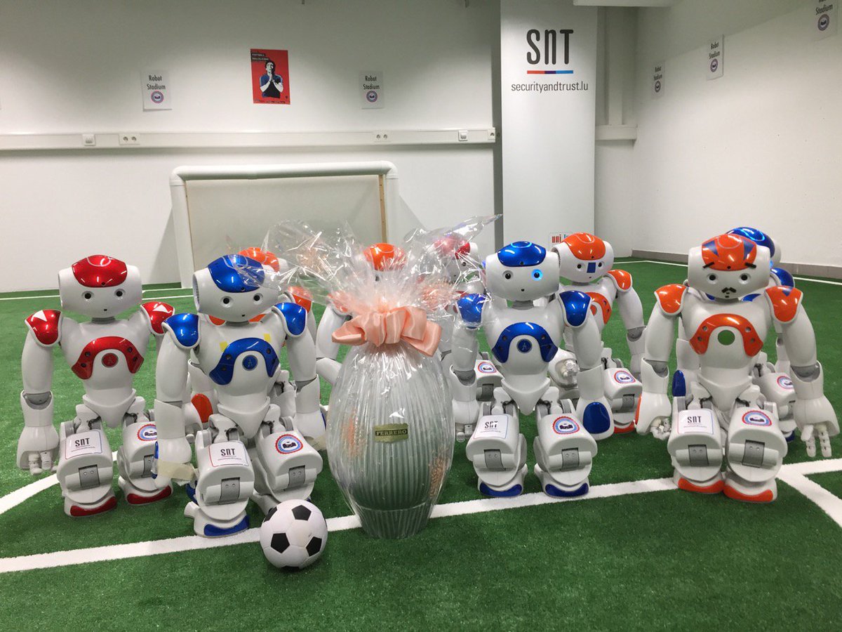 Happy Easter from the Luxembourg United team! <a href="/uni_lu/">uni.lu</a> #RoboCup2017 <a href="/robocup_org/">RoboCup Federation</a> @DigiLetzebuerg #digitalluxembourg
