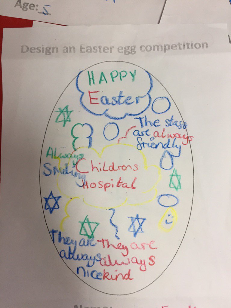 One of our children in outpatients decided to design an egg for the nurses