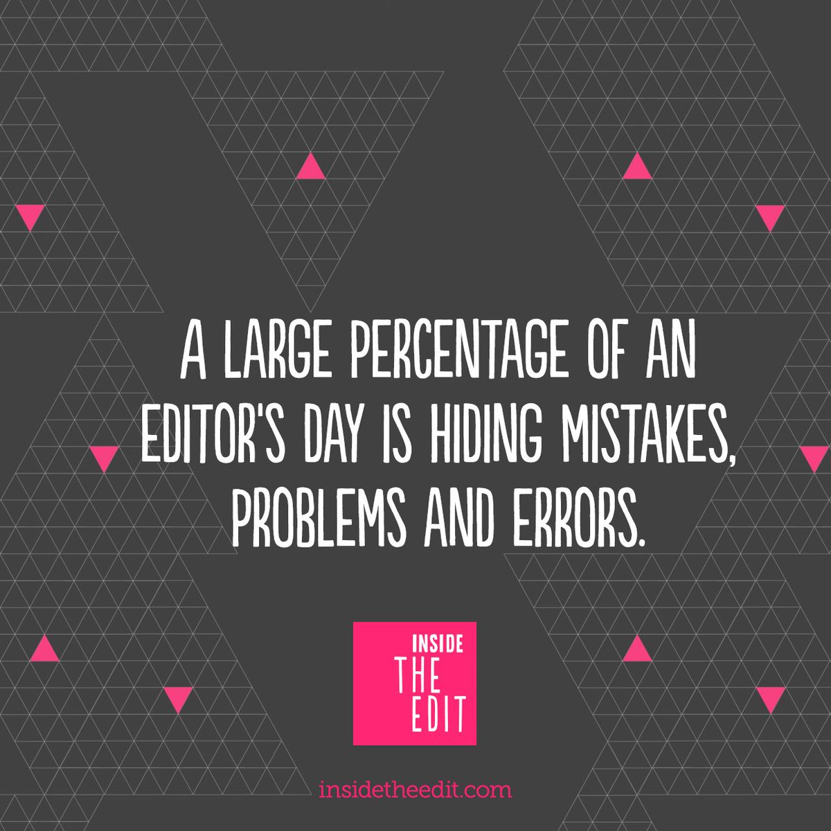 insidetheedit's tweet photo. A large percentage of an editors day is hiding mistakes, problems and errors.#filmediting #editingproblems 🎞️✂️ https://t.co/KDuiPgaTsI