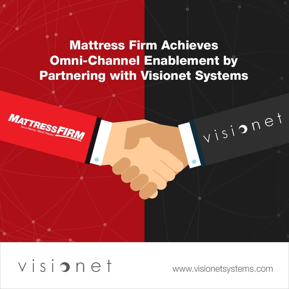 Visionet's tweet photo. #MattressFirm Achieves #OmniChannel Enablement by Partnering with #VisionetSystems!
Read Here: https://t.co/9pN4pvdg52
#ERP #msdynamics https://t.co/tgi2RelDWq