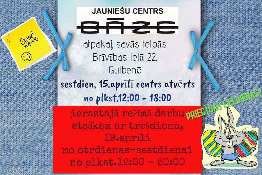 Beidzot tas ir noticis - jauniešu centrs "Bāze" ir atpakaļ savās telpās Brīvības ielā 22, Gulbenē!