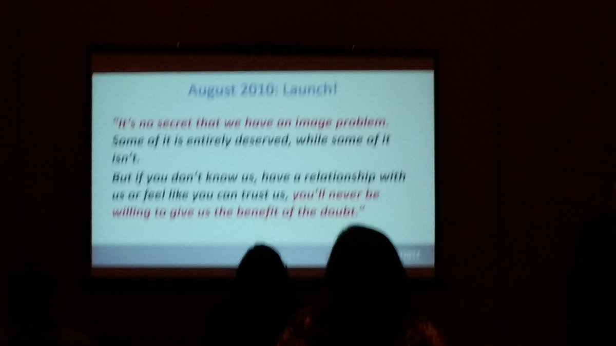 Reportergrl's tweet image. Not sure you can read my blurry photo, but powerful words from College Station's first blog. #honest #GSMCon2017