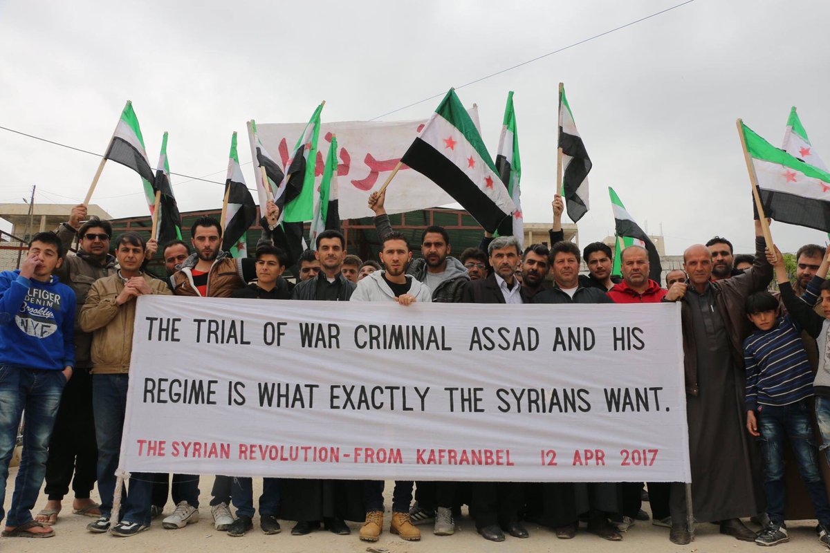 When the #Syrian ppl speak about what do they want... The trial of war criminal #Assad and his regime is what they want