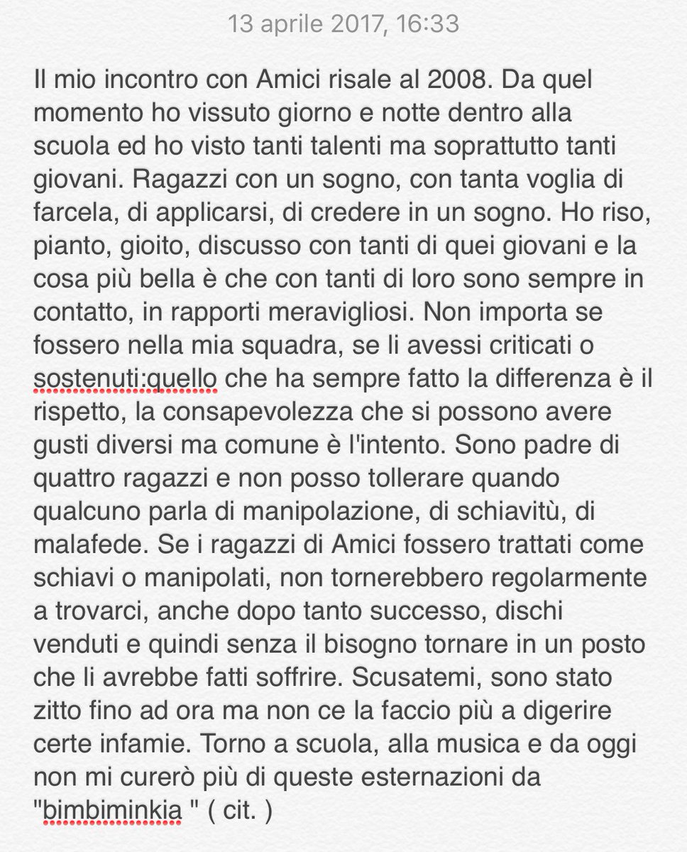 RudyZerbi's tweet photo. Rompo il mio silenzio sulle infamie di questi giorni. #amici16 https://t.co/Qv4lVEc2Ef