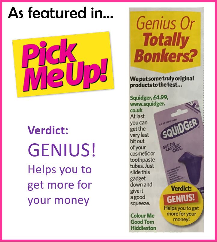 TeamSquidger's tweet photo. Often it's the most genius ideas that seem a bit bonkers. Phew, @PickMeUpMag think we're #genius - thanks #squidger #beautygadet #moneysaver https://t.co/IPF4s9bIl1