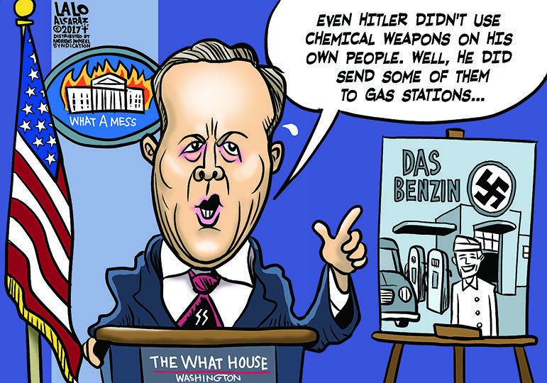 FUNNYsnarkyJOKE's tweet image. #seanspicer #spicer #SpicerHistory #SpicerFacts #cartoon #briefing #HolocaustCenters #gas