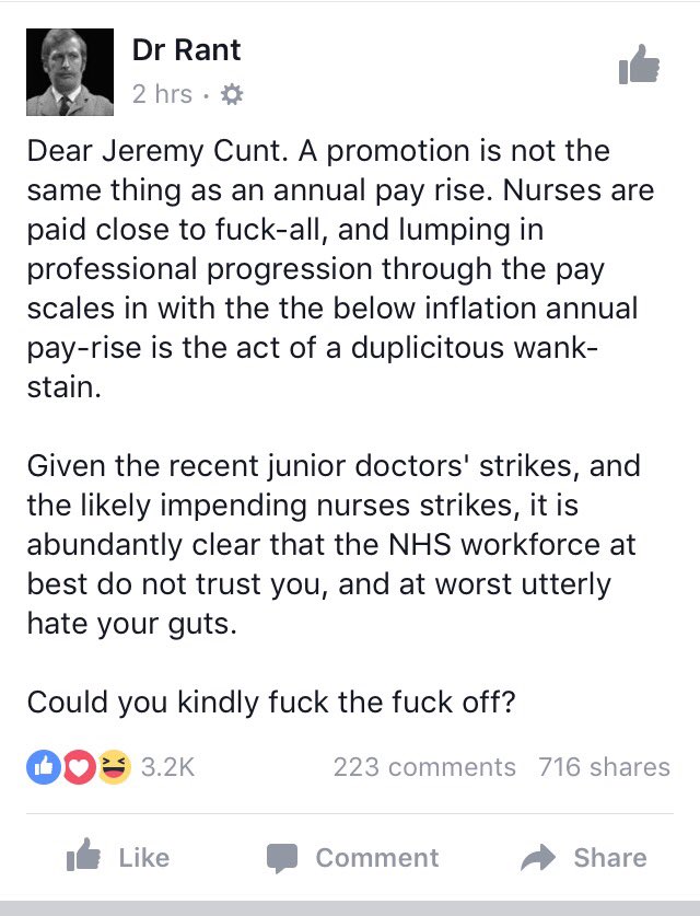 This.
#Nurse #NHSpay #Nursingstrike 
To be honest, we don't get fairly paid, we love our jobs and they know that.