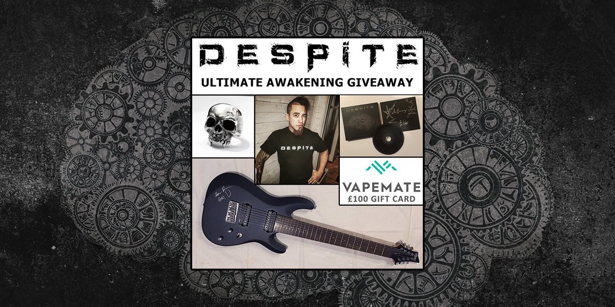 EclipseRecords's tweet image. ENTER TO WIN: an autographed Schecter 8-string guitar, @despiteofficial 'Synergi' CD, tee-shirt and more at eclp.se/o9xc2