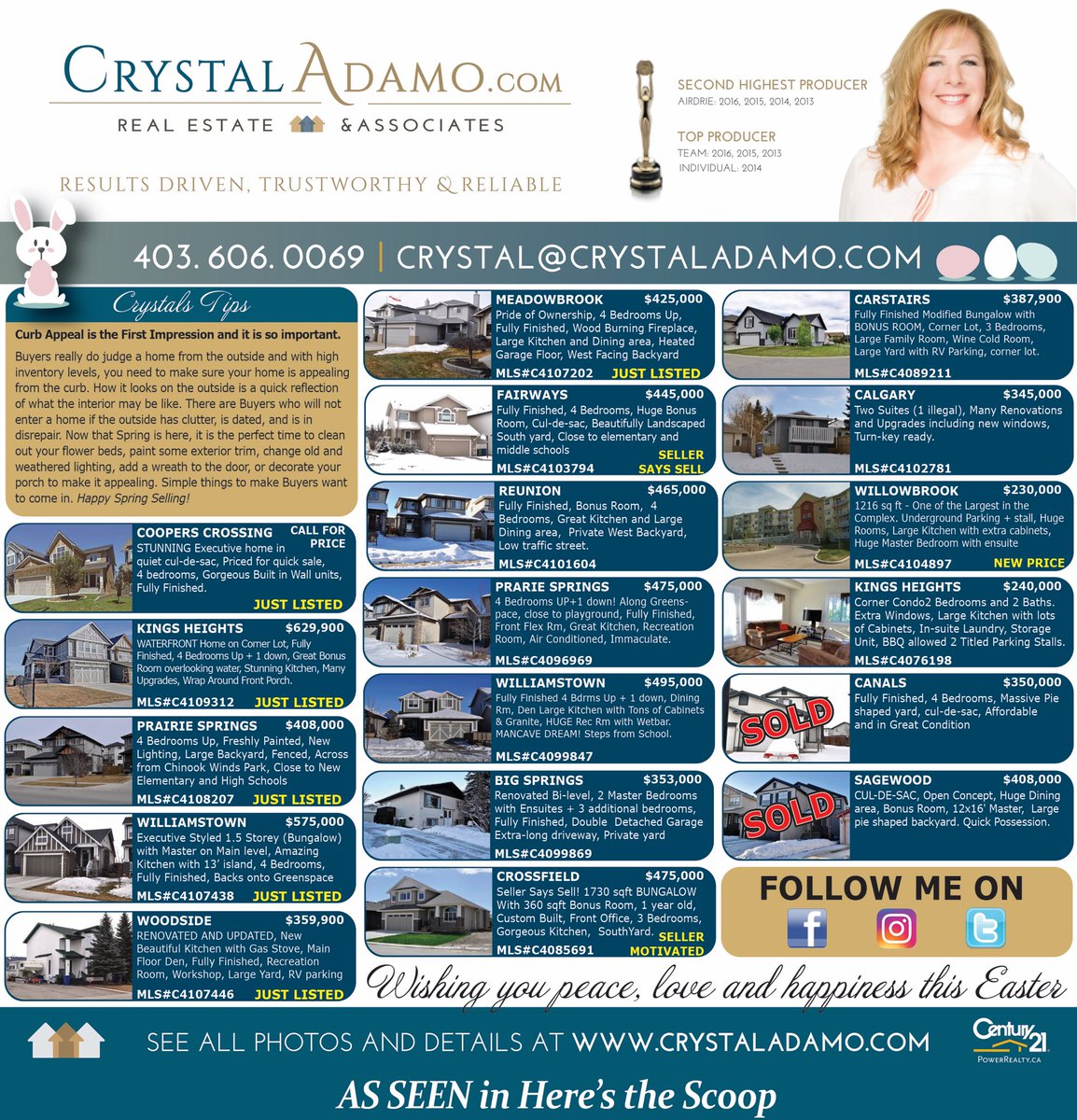 CrystalAdamo's tweet photo. This weeks Tips and a new look to my Branding.  Lots of great new listings too.  Happy Easter everyone 🐰 https://t.co/L16tEdKKeR