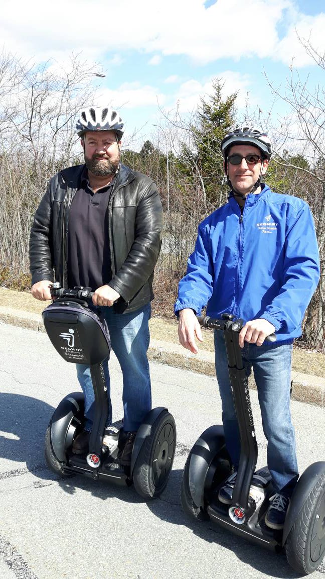 PaulBeasant4MLA's tweet photo. Enjoying our Segway training as we prepare to conquer the hills while canvasing Fairview-Clayton Park. https://t.co/tzFLQJ9Y7K