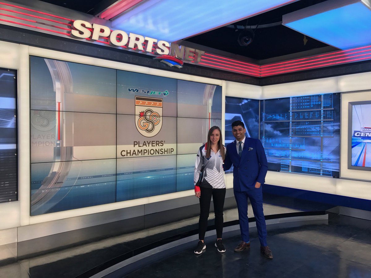 Thanks to <a href="/Sportsnet/">Sportsnet</a> for having <a href="/RHoman89/">Rachel Homan</a> in studio today! Tune into coverage of the Players’ all this week on the network! <a href="/grandslamcurl/">Grand Slam of Curling</a>