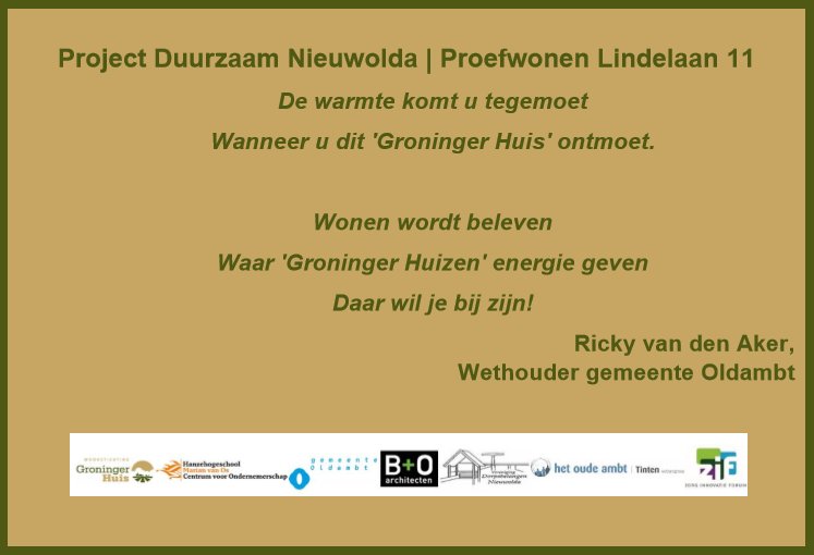 Groningerhuis's tweet photo. Schrijf je in #proefwonen #Nieuwolda! Wethouder @rickyvandenaker ging u voor. Info: https://t.co/w5LSAtJJak #domotica #energiebeheersing https://t.co/HDlxIRvjDt