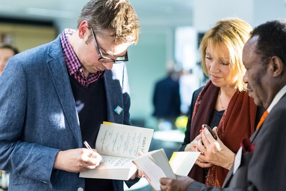 MicrosoftEU's tweet photo. A big thank you to @keefstuart for kicking off our #BookTalk series with #MadeOfBlocks last night. A great evening and read! https://t.co/qYJ7CvSBDw