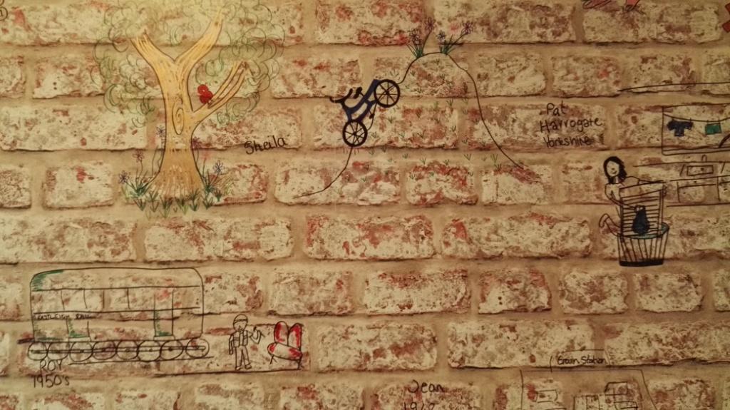 Door knocking, dropping keys in drains, speeding downhill - older people's #memories illustrated on this fab wall <a href="/AgeConcernHants/">AgeConcernHampshire</a> Lockswood