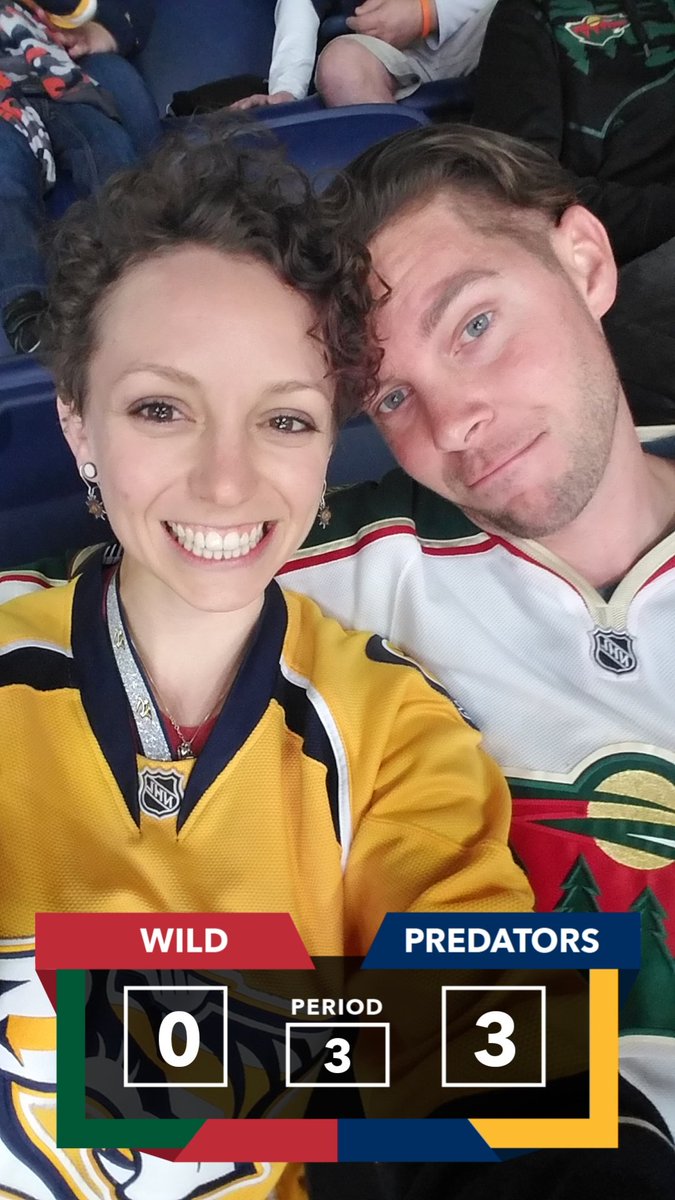carinacaina's tweet photo. Flashback to when the Preds beat the Wild on 4/1 and the Wild losing in OT last night. #rockthegold https://t.co/6jwcNprhkG