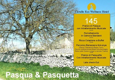 CoralloGroup's tweet image. Pacchetto Pasqua e Pasquetta
Da domenica 16 aprile a lunedì 17 aprile 2017
(1 notte – 2 giorni) in trattamento di Pensione Completa