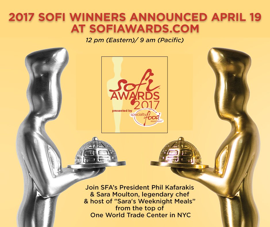 2017 sofi Awards Winners Announcement 4/19, 12 pm EST on sofiawards.com  <a href="/OneWorldNYC/">One World Observatory</a> <a href="/PresidentSFA/">Bill Lynch</a> @saramoulton