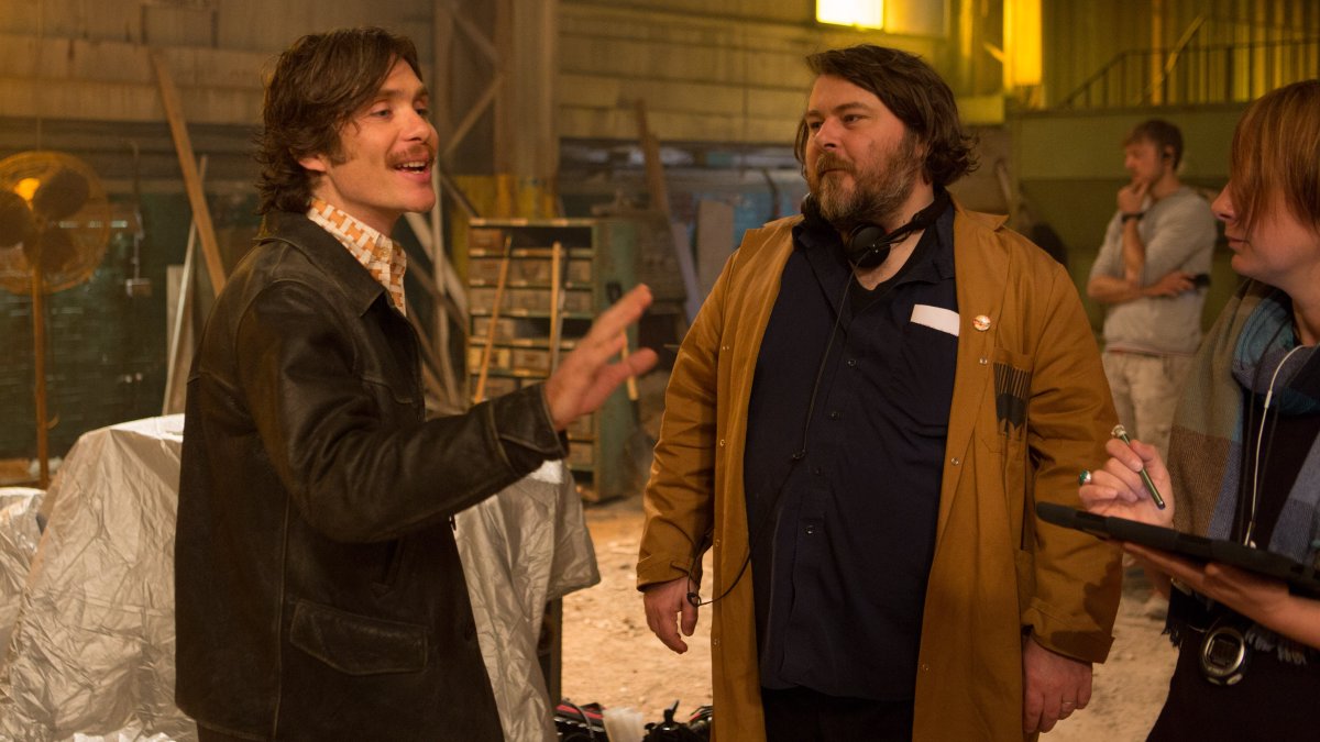 FreeFireFilm's tweet photo. #TBT to @mr_wheatley calling the shots with #CillianMurphy on the set of #FreeFire. In cinemas now: https://t.co/h25gwNWtVk https://t.co/XuUkLehMGb