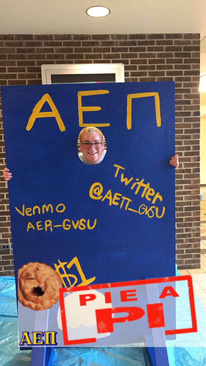 AEPi_GVSU's tweet photo. Hey guys today is the day!!! Be sure to stop by KIRKHOF from 12-3 and Snapchat you Pie-ing the brothers using our custom geofilter #PieAPi https://t.co/dCwAANEymO