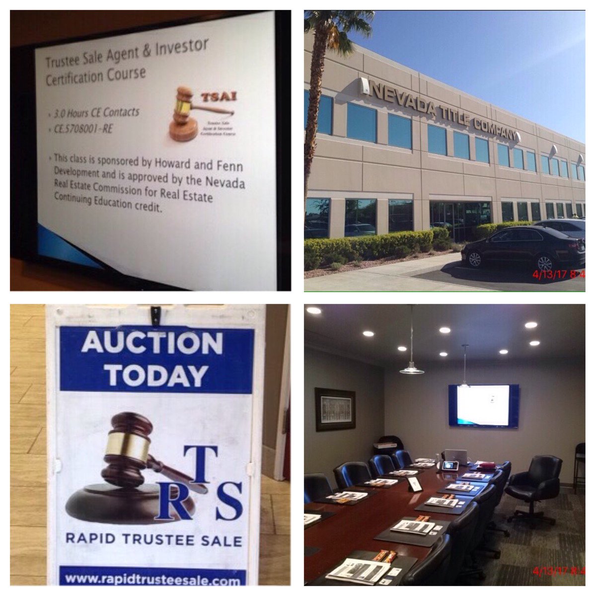 Vegas: So excited to present class on buying at auction. Thanks to @NevadaTitle for hosting. rapidtrusteesale.com