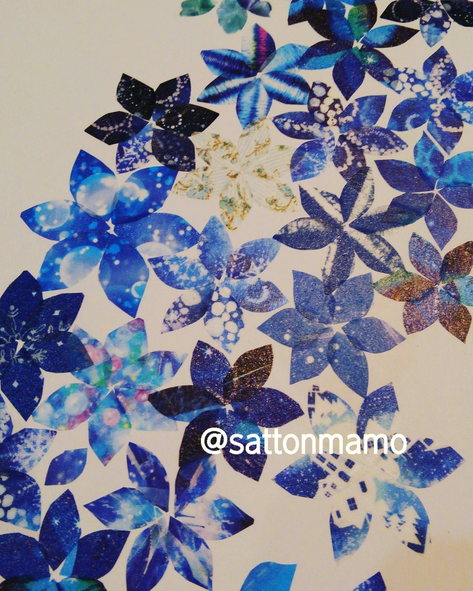 ট ইট র ゆみごん 青い花を作っています 今日はここまで おやすみなさい マスキングテープアート マステアート マスキングテープ ブルーフラワー Tapeart