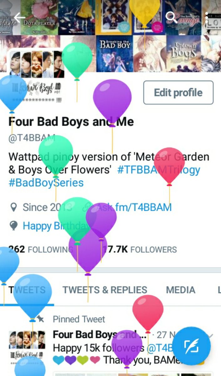 T4BBAM's tweet photo. Look who's birthday's today? Happy Anniversary TFBBAM! 🎉🎊🎈 Congratulations Queen A from us BAMers💕

So games later? Hmm lots of luck 😘 -Stef https://t.co/uRGgqxg67k