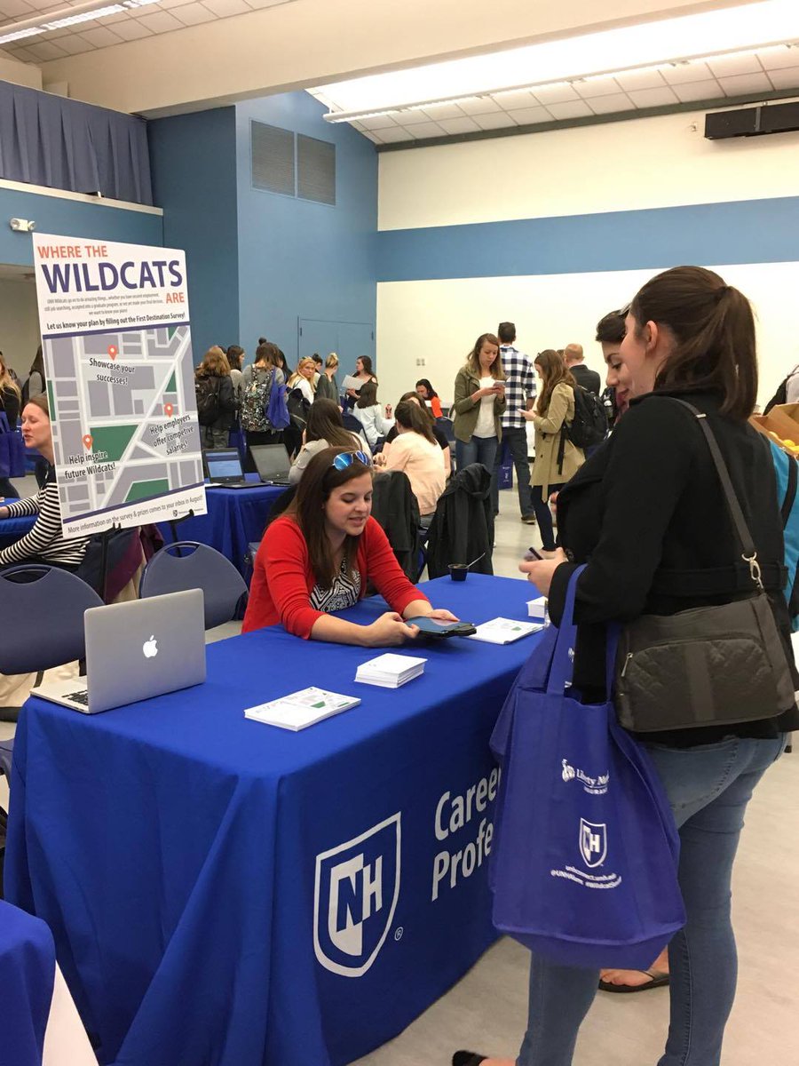 UNHCaPS's tweet photo. Come join us at the Commencement Fair in the GSR! Learn about how we help you after graduation and our First Destination Survey! #UNH2017 https://t.co/tDC6wZQTQE