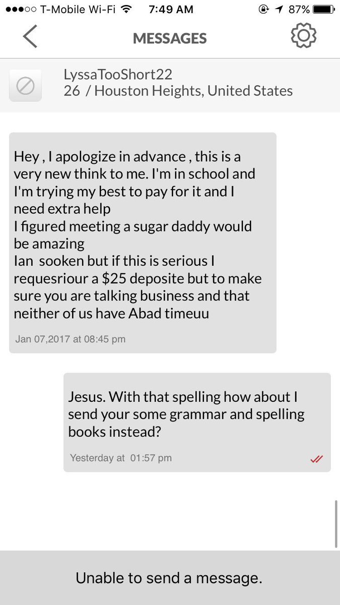 FracPapiTX's tweet photo. Shaming these @seekarrangement whores #SBFail https://t.co/Hol2FNou2L