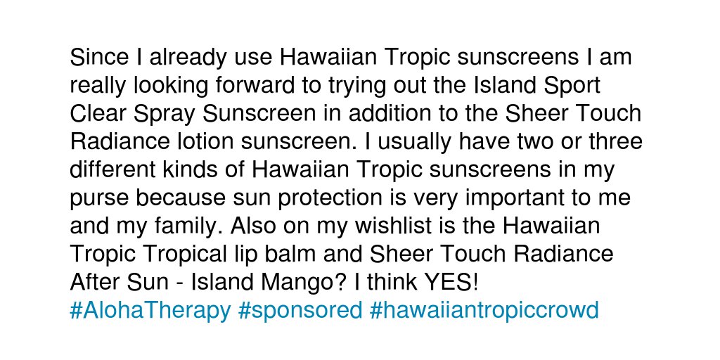 CuteSampleGirl's tweet photo. Tell us some of the items that are on your sun-care wish list. #AlohaTherapy #sponsored #hawaiiantropiccrowd https://t.co/qxJK9d5Qhp