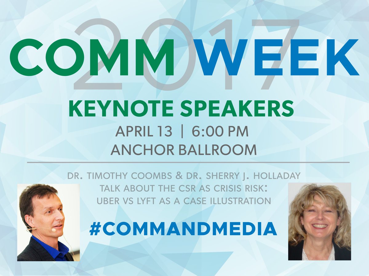 tamucc_cla's tweet photo. Don't miss the Comm Week keynote discussion on corporate social responsibility as crisis risk! #CommAndMedia #TAMUCC https://t.co/o4TGUNHCf6