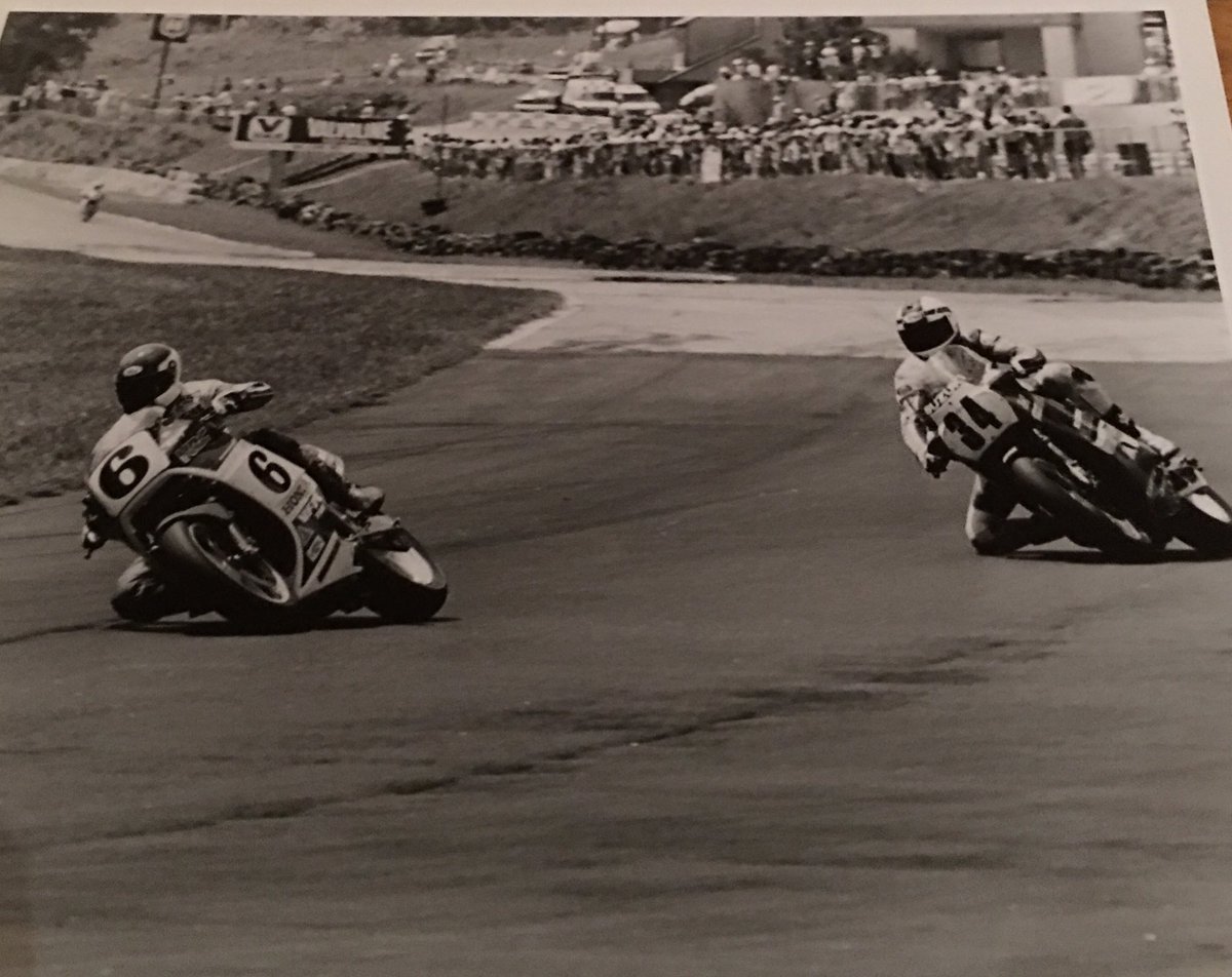 WayneRainey60's tweet photo. Dug up this photo from @RoadAtlanta in '86 with me on the Honda and Schwantz on the Suzuki. #motoamerica is headed to Atlanta, April 28-30. https://t.co/NH0pQep1oo