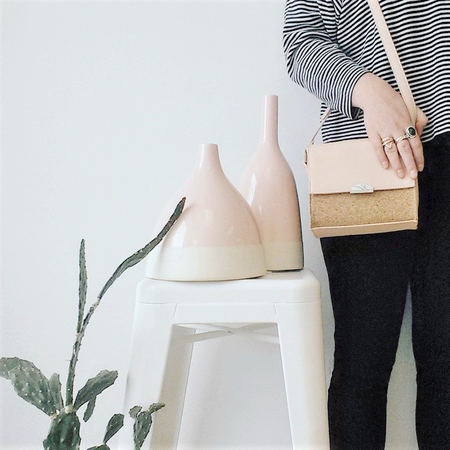 Excited about the return of <a href="/pixiemood/">Elvis Lunsford</a> to the store! Check out these cork &amp; vegan leather bags in sweet and spring-y colors! 💕