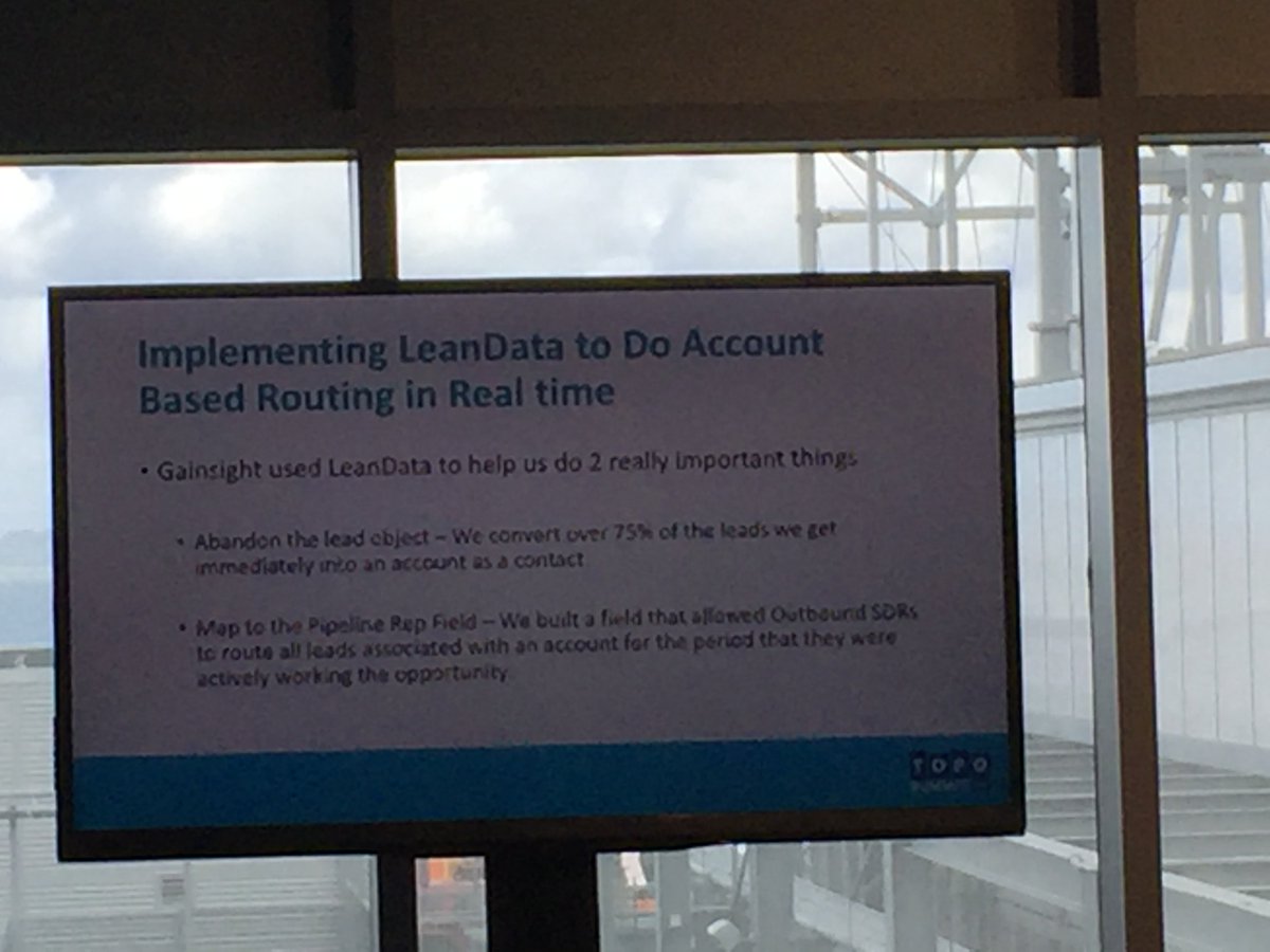 LeanData's tweet photo. “I can’t imagine a world where we wouldn’t have @LeanData routing for us.” @mikemanheimer at @GainsightHQ #TOPOSummit https://t.co/GWIpcz6d4d